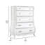 Commode haute 5 tiroirs Valena, bois massif blanc, poignées en métal
