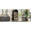 Armoire arquée avec portes en verre, tablette réglable en hauteur et 2 tiroirs-1685364732