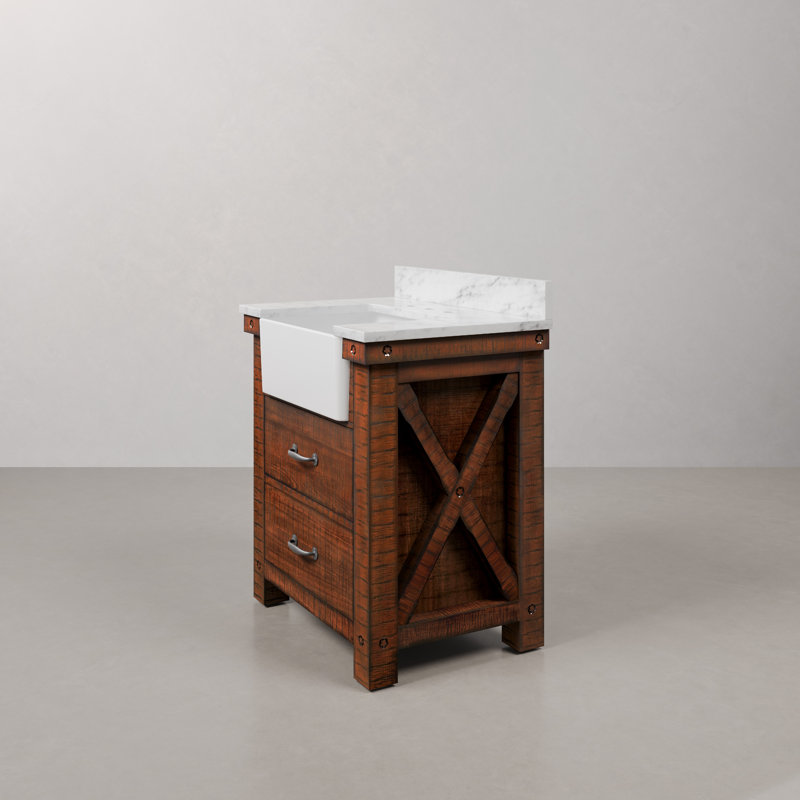 Paisley Single Vanity, Rustic Sienna, Mirror Included