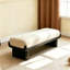 Banc en bois massif blanc et noir 55,12 po Mid-Century-495816621