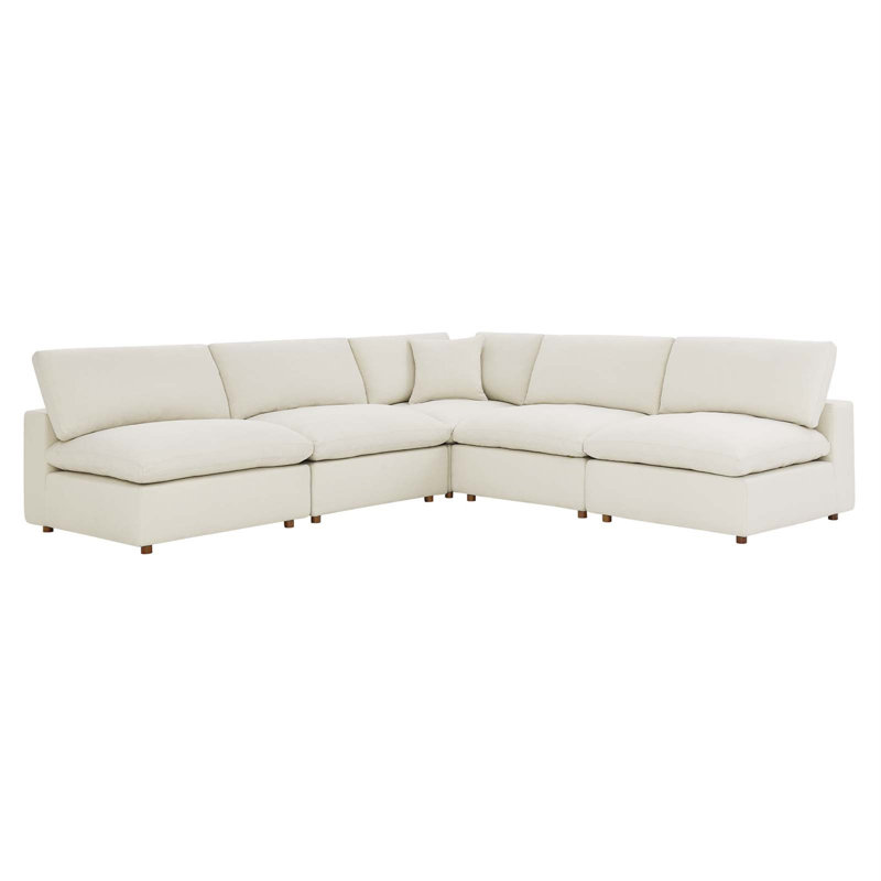 Canapé modulaire de coin modulaire 118 po Commix, Mélange de polyester beige clair