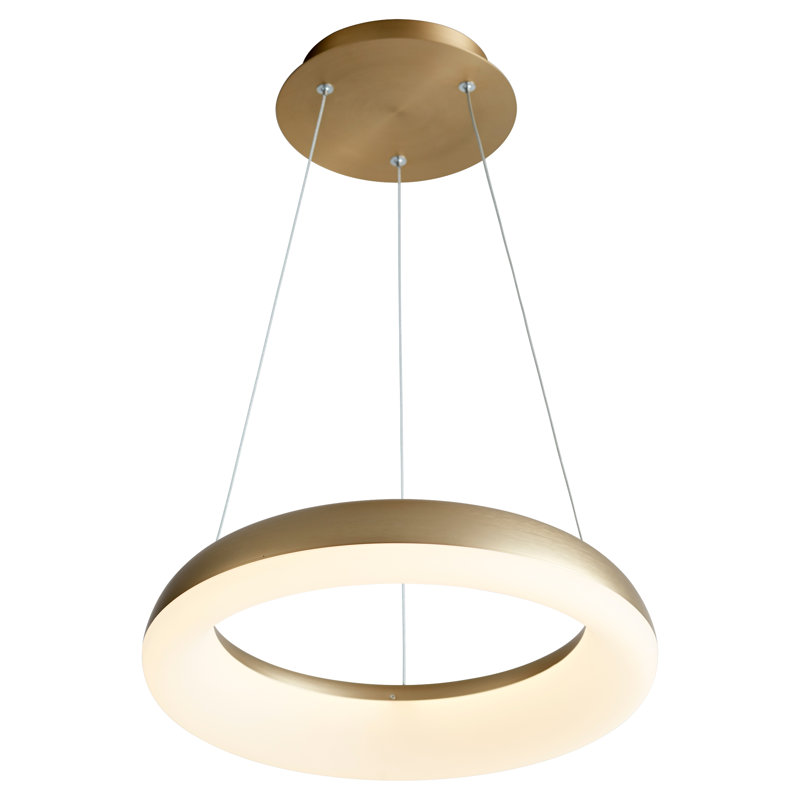 Roswell 1 - Light LED Single Pendant, 99.25" H x 15" W x 15.75" D, Aged Brass