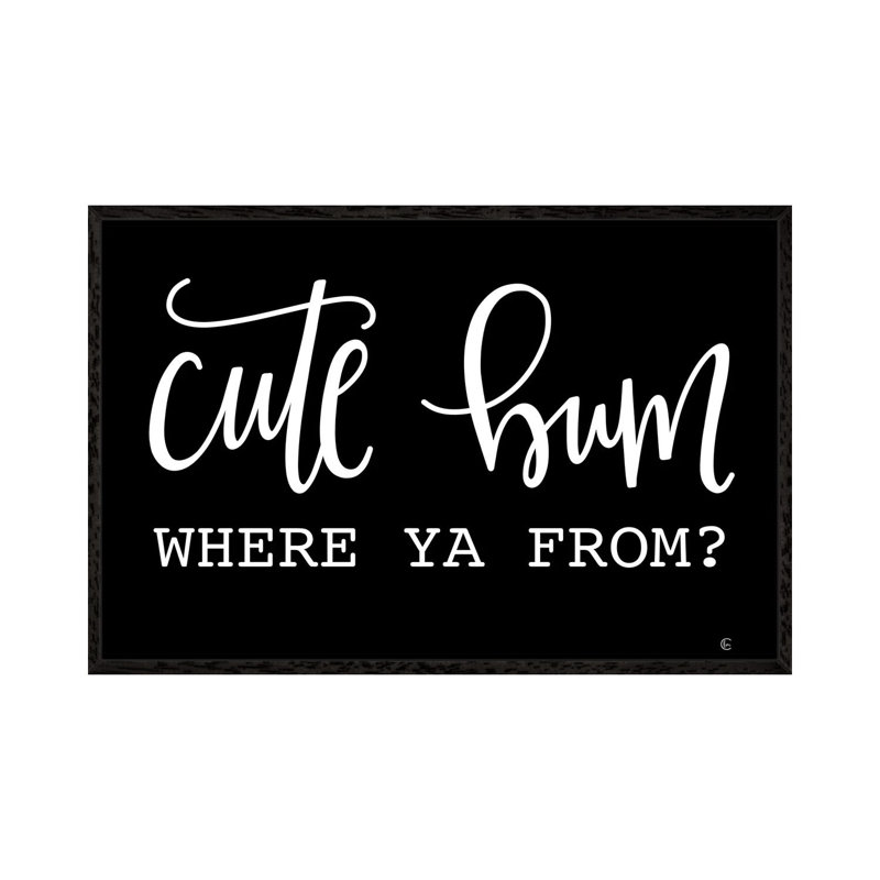 Cute Bum - Print on Canvas, Black Framed, 66.04cm H x 101.6cm W x 3.81cm D