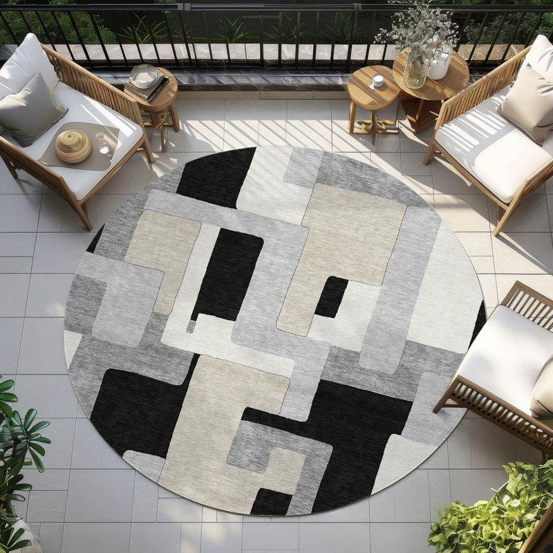  Chayden Non-Slip Indoor / Outdoor Area Rug, Round 8'