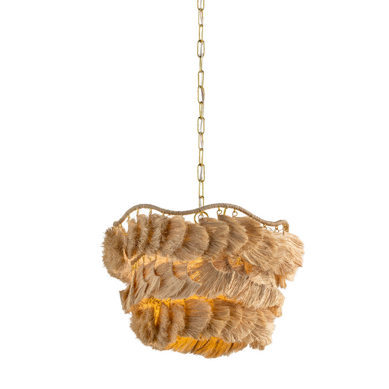 Daria 1-Light Woven Drum Chandelier, 14" H x 20" W x 20" D
