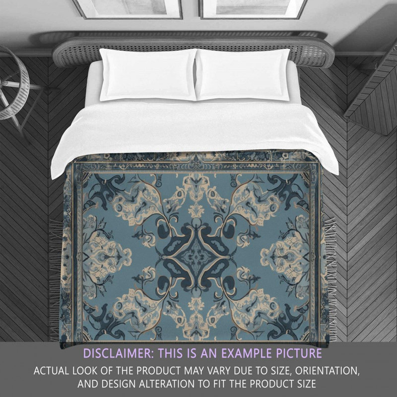 Polyester Comforter, Brown/Navy Paisley, King Comforter