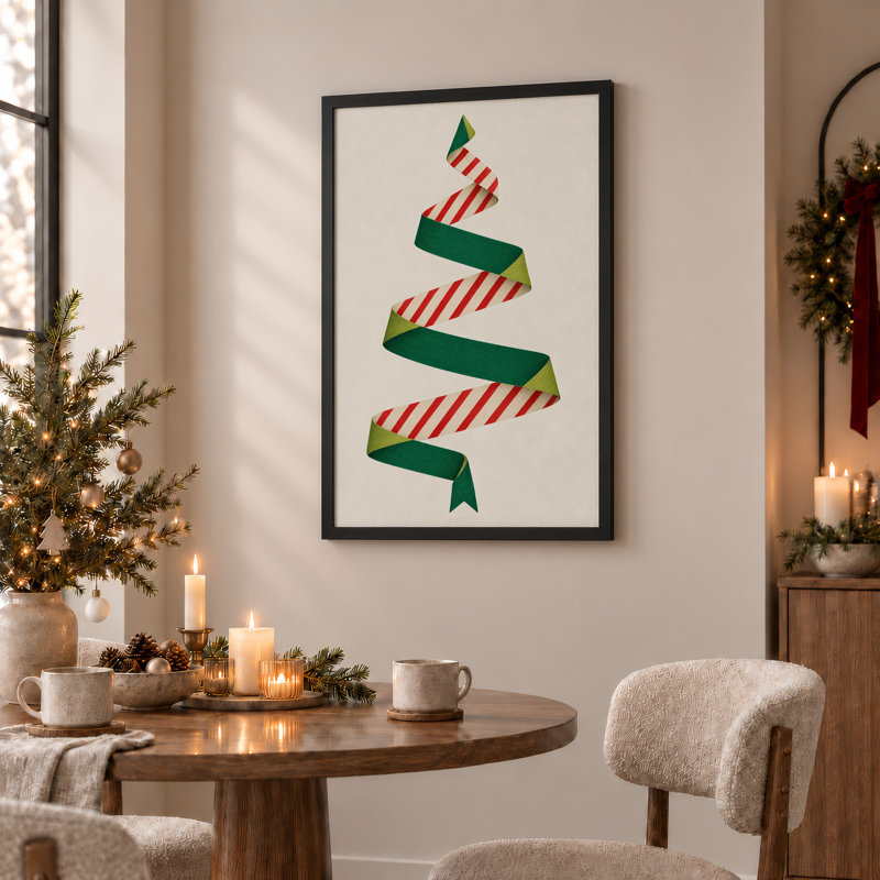 Art mural sur toile rouge et vert, 24"H x 16"W