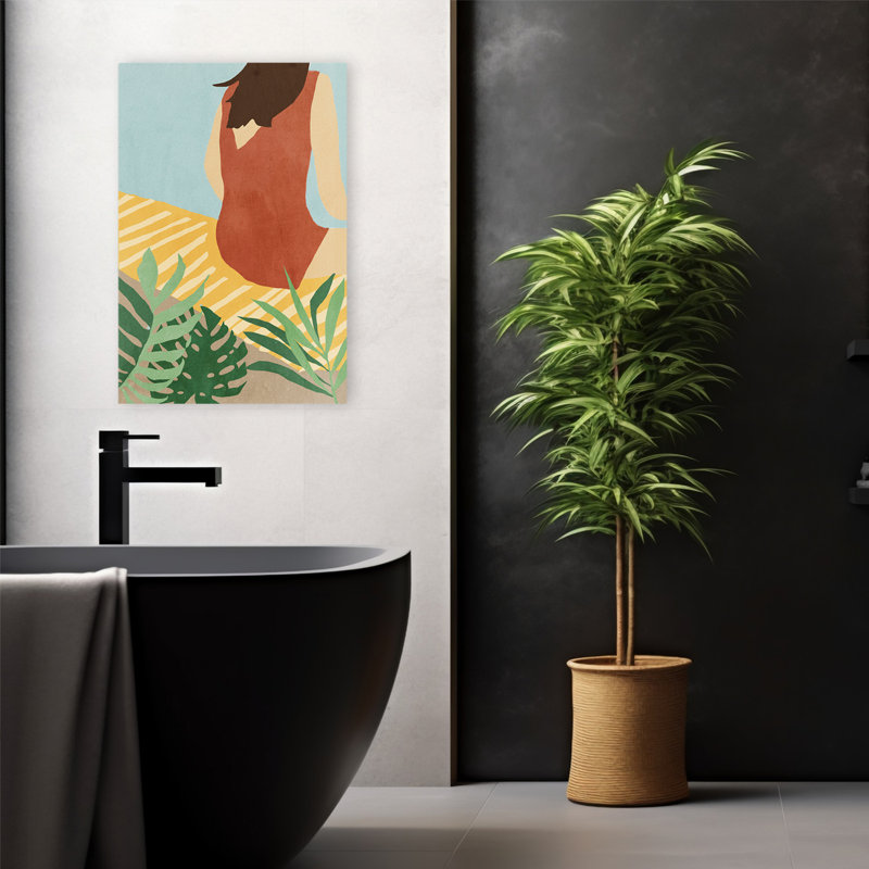 More Sun - Landscape Illustration Modern Woman Art, H 24 po x l 16 po
