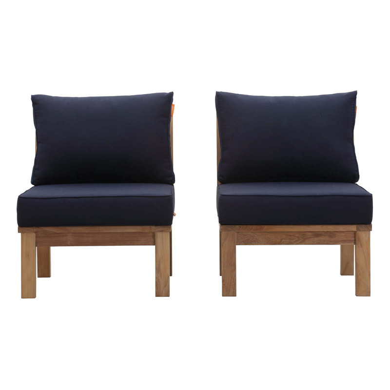 Modway Marina Outdoor Patio Teak Set, Navy