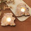 Ensemble de 2 porte-bougies chauffe-plat en bois 2 pièces