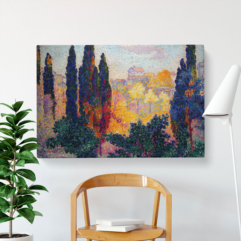 Cypresses by Henri-Edmond Cross - Painting, Wrapped Canvas, 50cm H x 76cm W x 3cm D