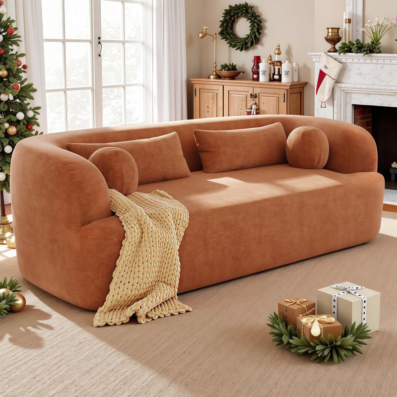 Canapé de luxe sans nuage - livraison compressée, aucun assemblage requis | Design moderne sans cadre avec coussins, Orange