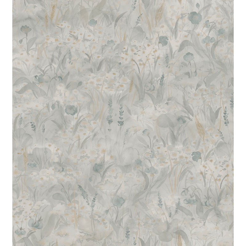 Kolonin Floral Wallpaper Roll, Misty Blue