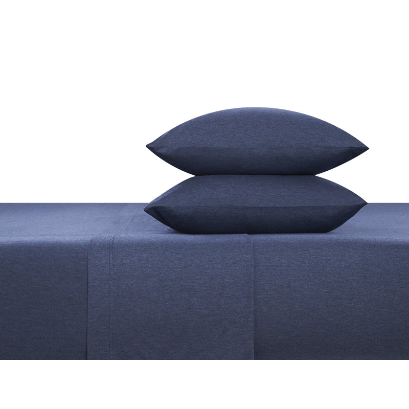 Cotton Blend Jersey Knit Fitted Sheet, Charcoal, European Single (90 x 200cm)