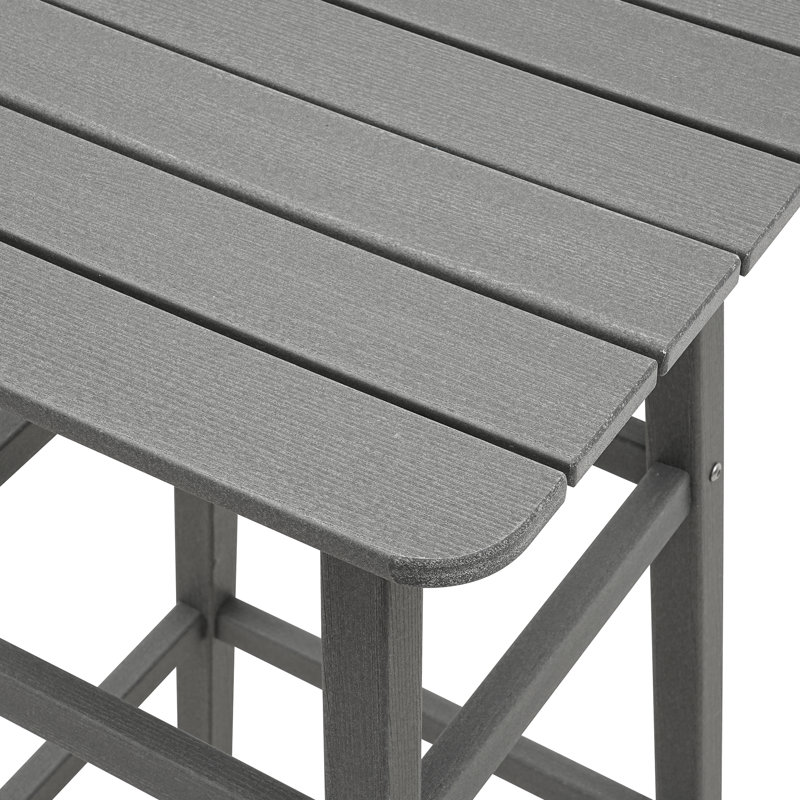 Rhonisha Square Outdoor Bar Table , 21.65'' in. W 21.65'' in. D, Gray