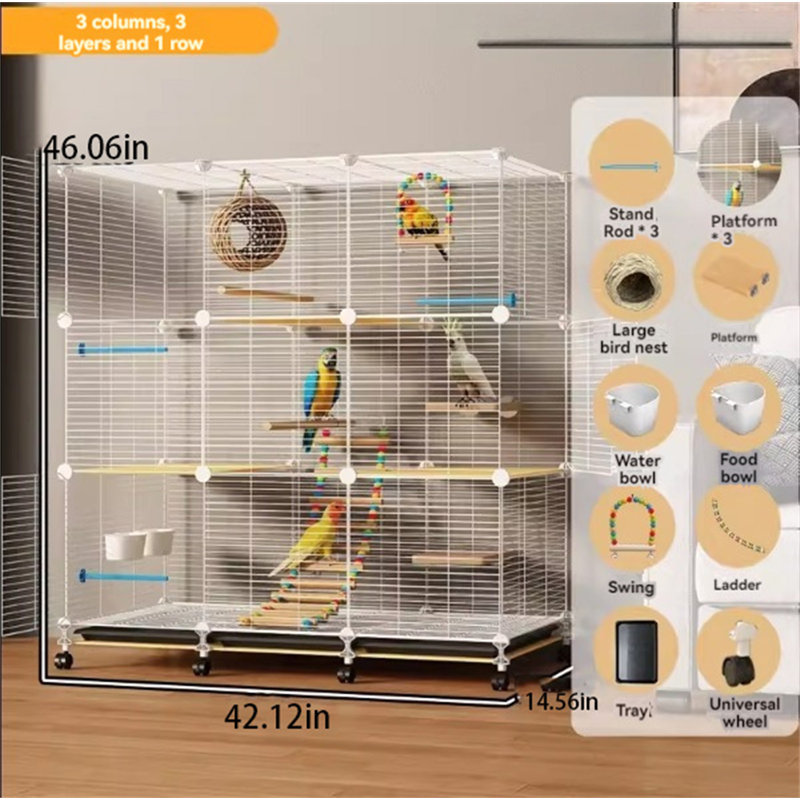 Cage à oiseaux Gerbitz, H 46 po x l 42 po x P 15 po