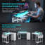 Bureau de jeu avec lumières DEL et prises de courant Bureau d'ordinateur avec plateau pour clavier et support pour écran-497197580