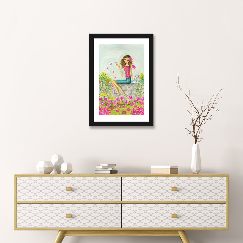 Printemps à Summerside # 4, art, Papier avec cadre noir, H 24 po x l 16 po x P 1 po