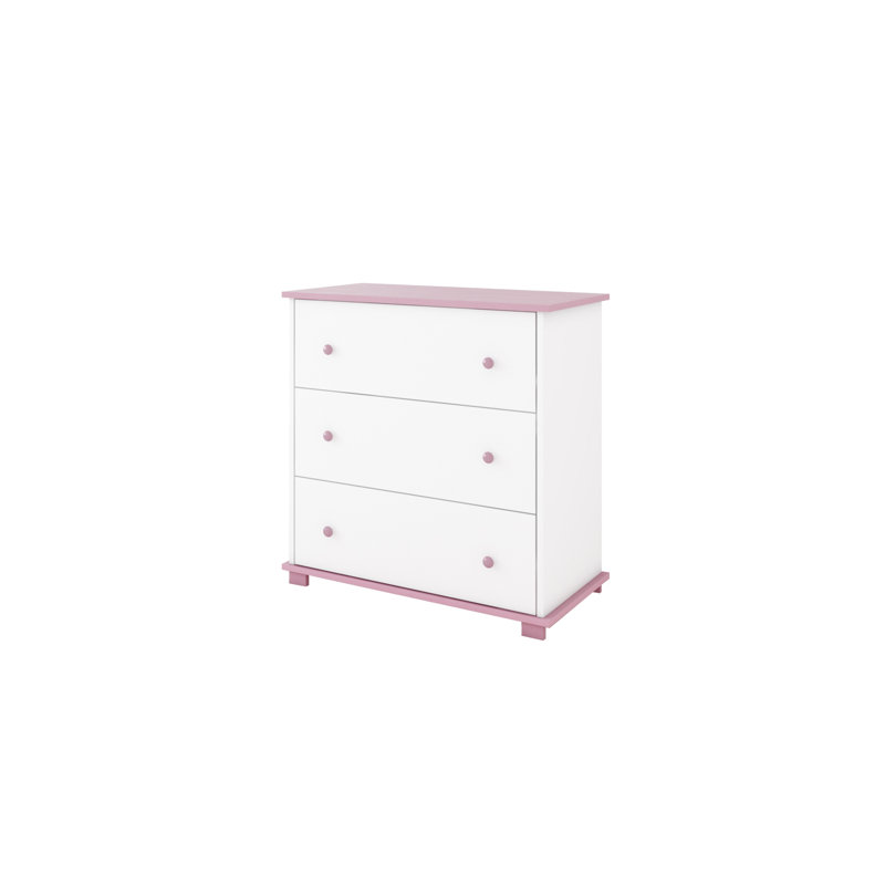 Keene Kids 3 - Drawer Chest, Pink/White