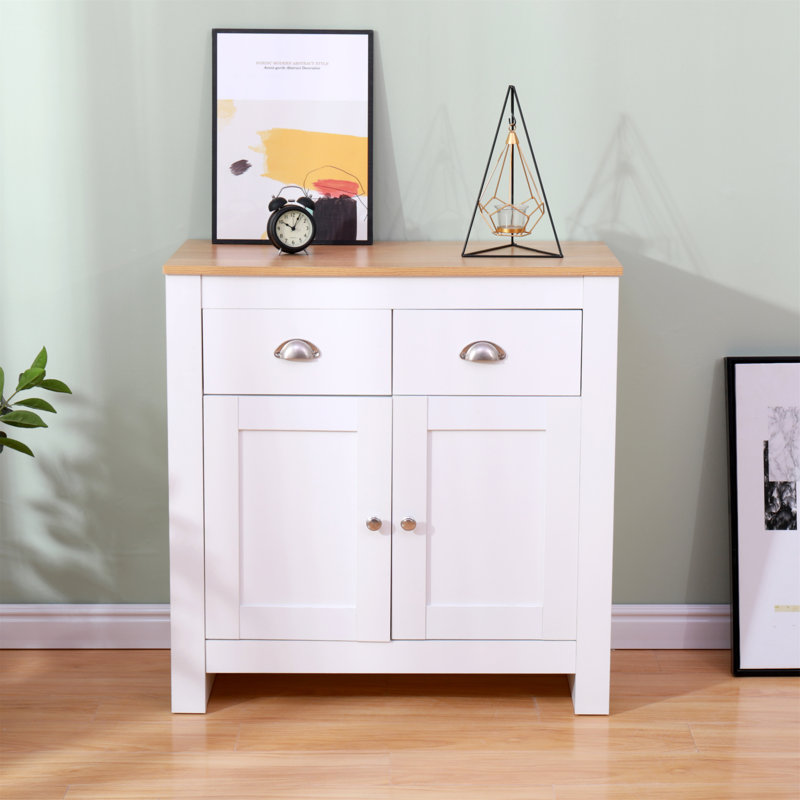 Lam 79cm Sideboard, White/Oak