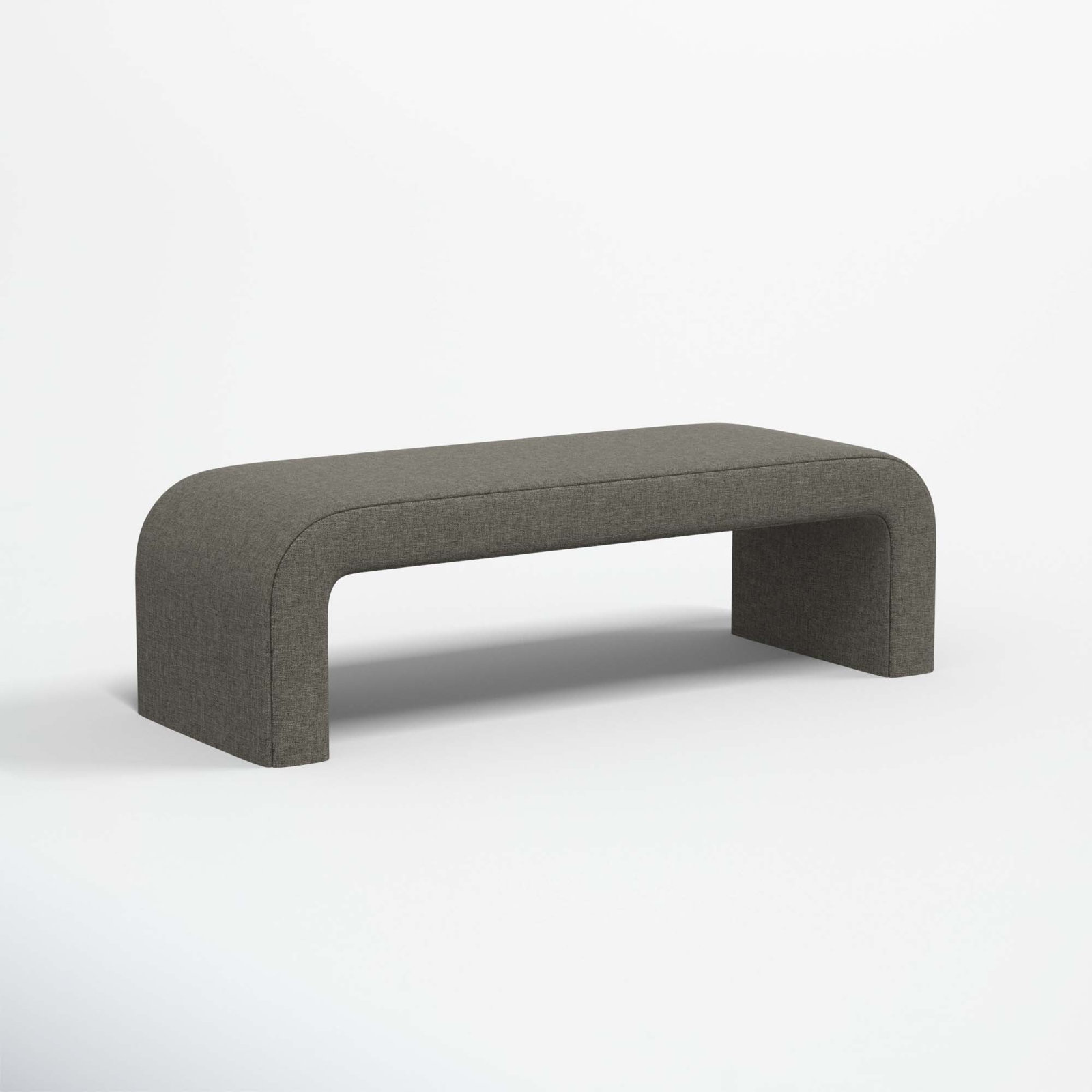 Barley 52" Bedroom Bench, Zuma Charcoal Textured Linen