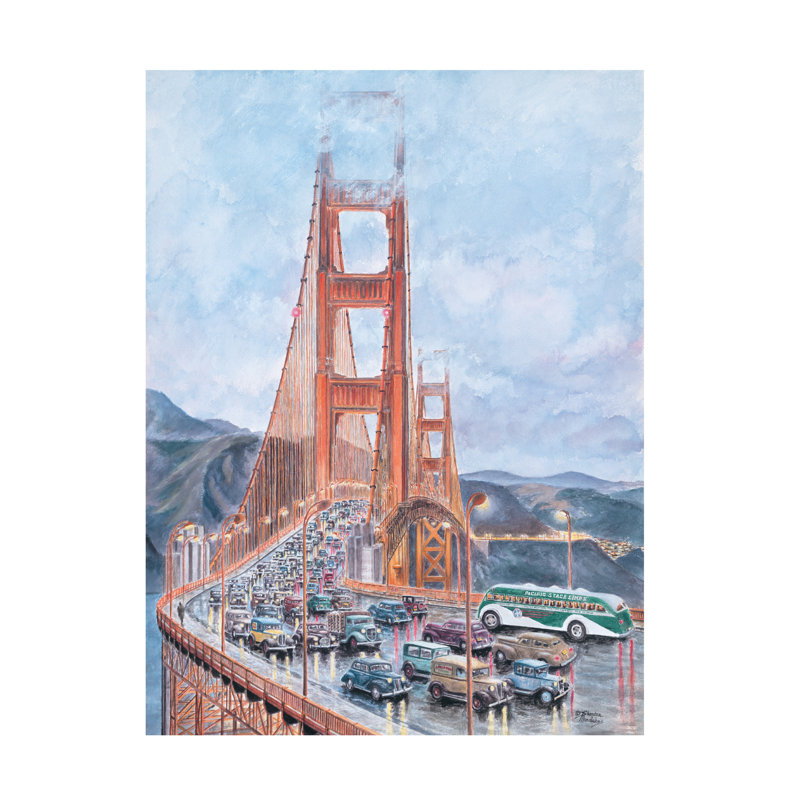 «Golden Gate Bridge» par Stanton Manolakas, art sur toile, H 24 po x l 18 po x P 2 po