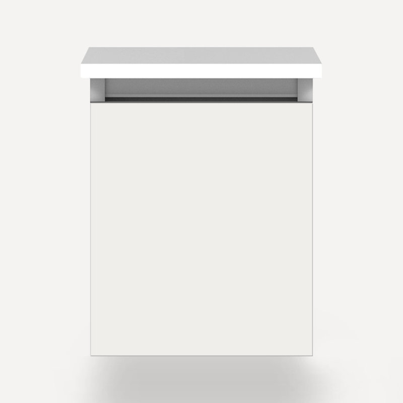 Cartesian Vanity 60" W (4 Drawers), Lava Black, Satin White