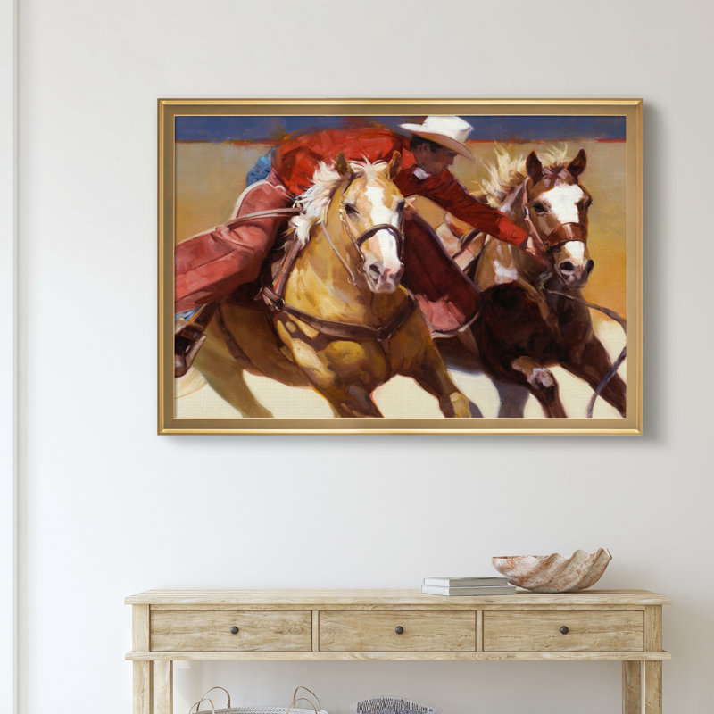 «Nabbed», peinture sur toile encadrée, Doré, H 30,5 po x l 42,5 po x P 1,5 po