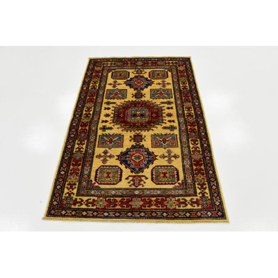 One-of-a-Kind 3'5" X 5' New Age Wool Area Rug in Red