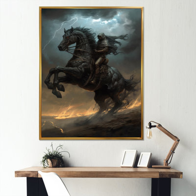 Fantasy Canvas Wall Art, Demon Rider Dark Art Print - Demon Rider