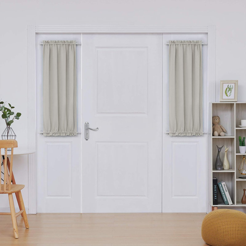 Nuhamin Blackout Curtain Pair, 64cm wide x 102cm high, Cream