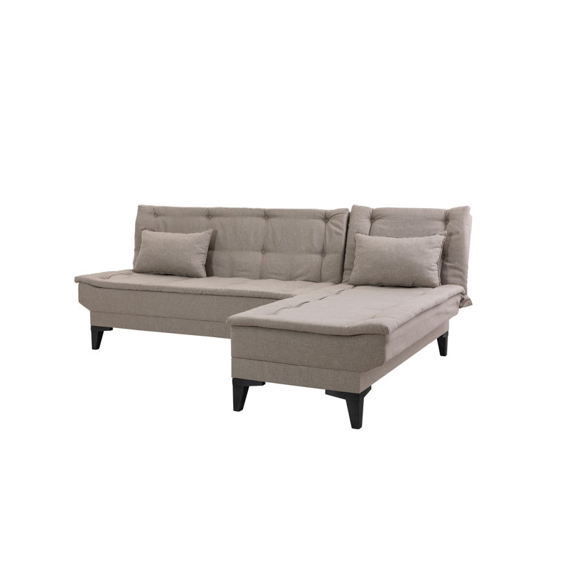 Canapé modulaire d'angle rembourré 88,6 po Sky, 100 % lin crème