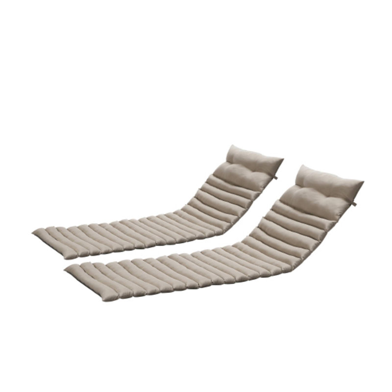 Remplacement du coussin de siège de meuble de patio 2 pièces - Chaise longue d'extérieur kaki et coussins de chaise, Brun