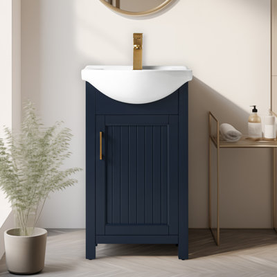 Meuble-lavabo simple 20 po avec plateau en céramique Boesch