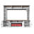 95.5" W Wall Unit Entertainment Center with Bookshelves for TVs up to 80", Modern TV Stand Media Console with Cabinets,  Tempered Glass Doors and Adjustable Shelves for Living Room-254900073-255265317