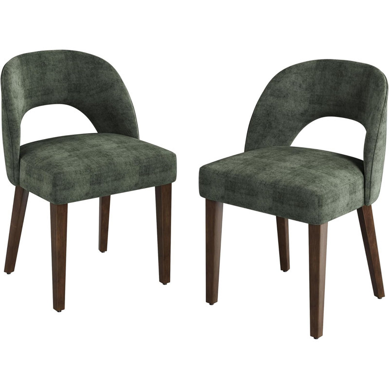 Ensemble de 4 chaises de salle à manger rembourrées modernes en chenille avec pieds réglables, chaises de ferme pour la cuisine, la salle à manger