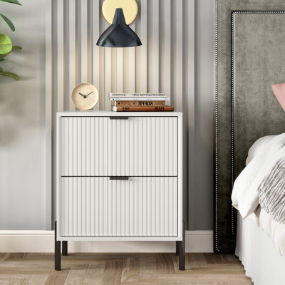Cainsville Manufactured Wood+ Steel Nightstand by Willa Arlo Interiors