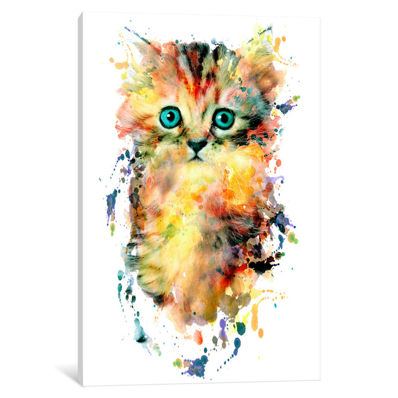 «Kitten», impression sur toile tendue, H 12 po x l 8 po x P 0,75 po, Toile tendue, Pas de tapis
