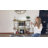 Itasca Metal Wine Bar Stand with 4-Tier Storage, Tempered Glass Wine Rack Table with Glass Holders
