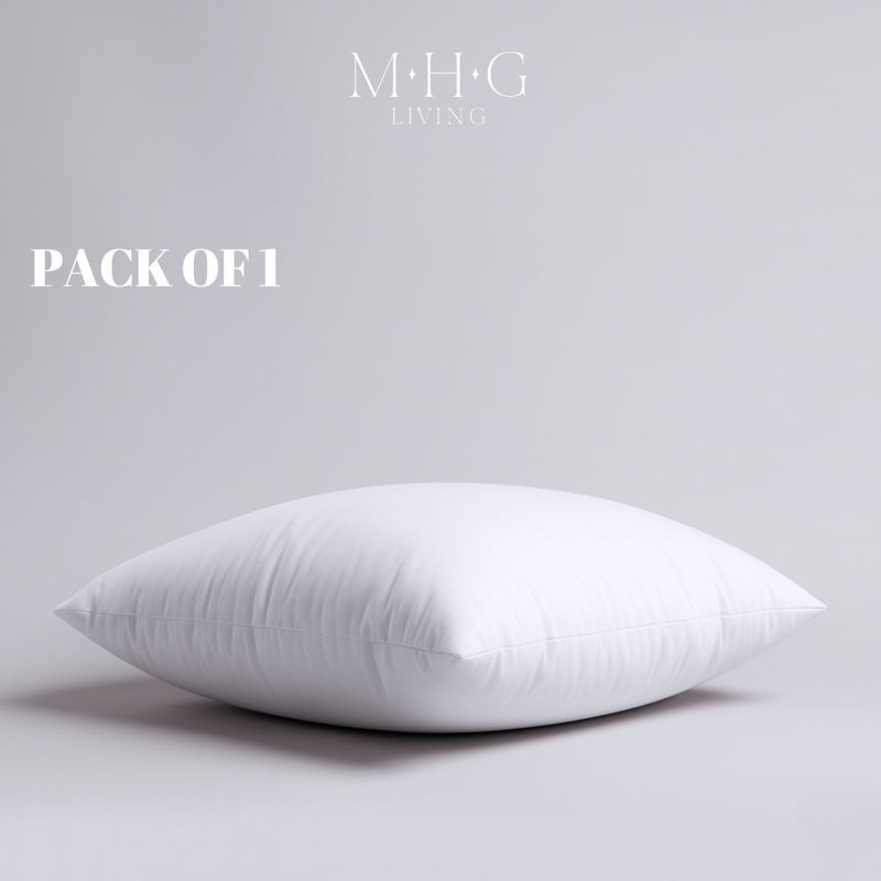 MHG Living Microfibre Square Cushion Inner Pad – Soft Hollowfibre Insert, Hypoallergenic, Plump & Supportive 26X26 - Pack Of 1/2