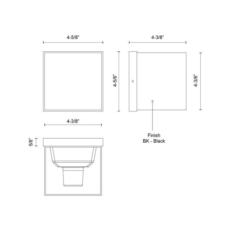 Helsinki Aluminium LED Wall Light, 6.75" H x 3.25" W x 5.38" D