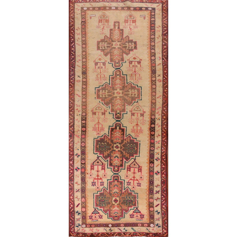 Tapis de couloir géométrique traditionnel 4x11