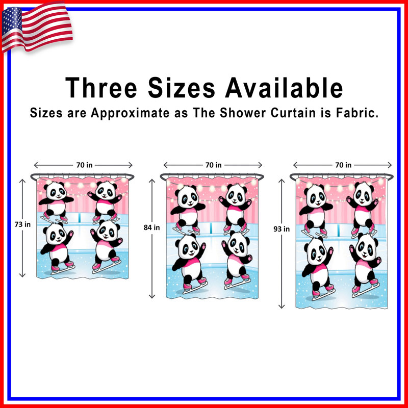 Rideau de douche Panda, 70in W x 84in H