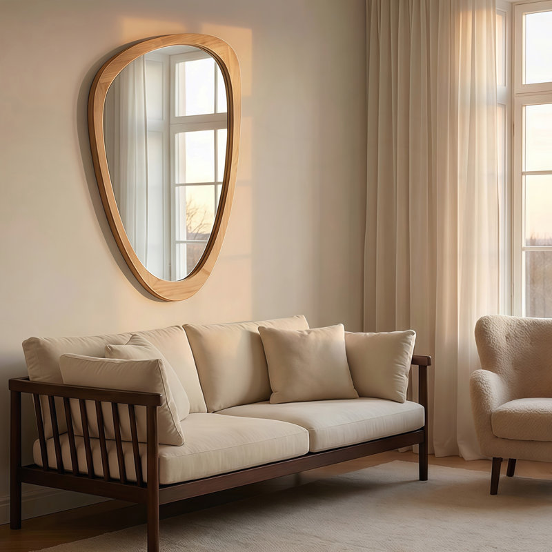 Miroir décoratif 24 "x 36", Chêne
