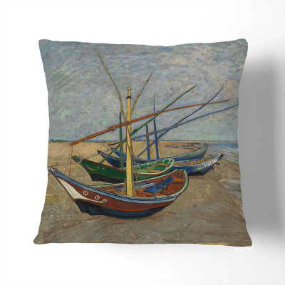 Fishing Boats on the Beach Scatter Cushion