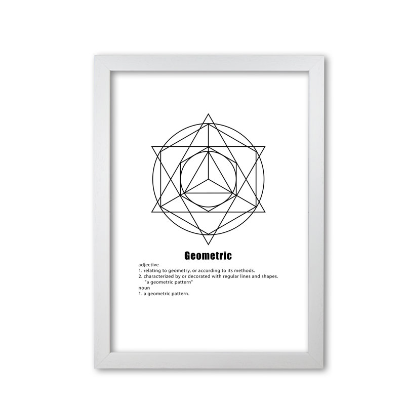 Geometric Meaning Textual Art Print By Pixy Paper by Pixy Paper - Single Picture Frame Print, 59.4cm H x 42cm W, White Grain