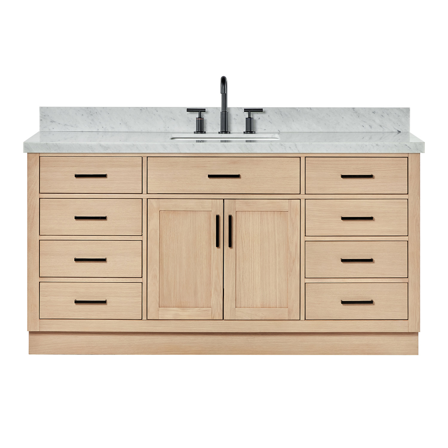 Ariel Bath Ariel Hepburn 67 Inch Bathroom Vanity With Italian Carrara