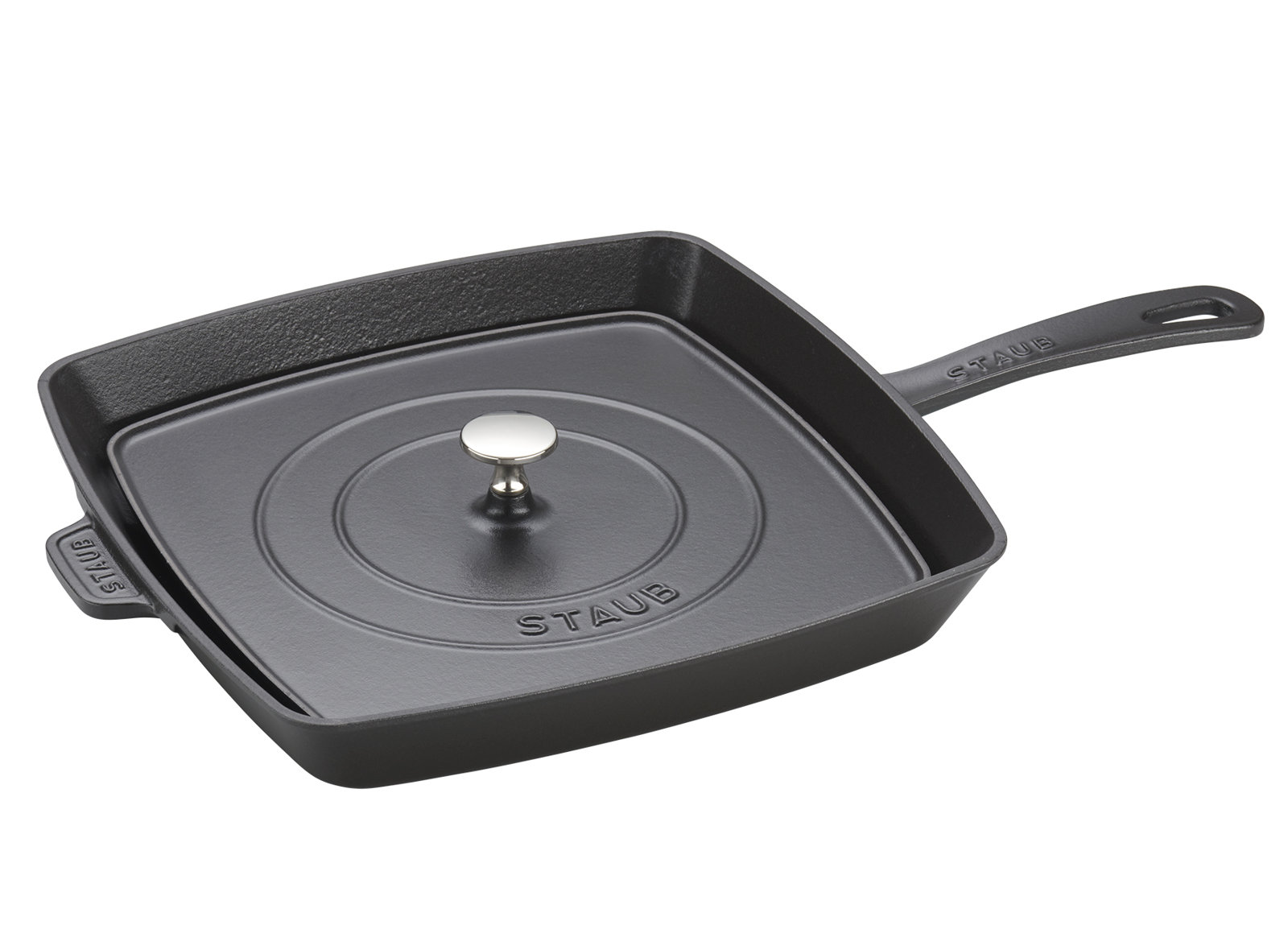 Staub Cast Iron Square Grill Pan, Matte Black