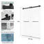 Portes de douche et de baignoire coulissantes doubles sans cadre, acier noir mat, Modern Bathroom Essential