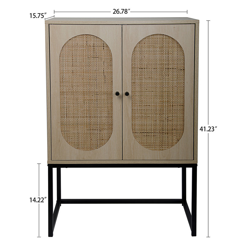 Armoire d'appoint Bulverde, Naturel/noir